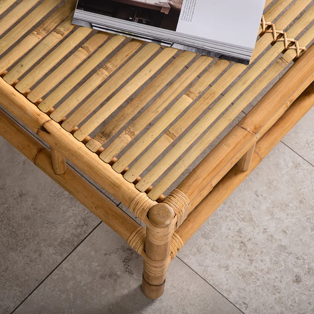 Cane coffee table 70x120 cm Bamboo