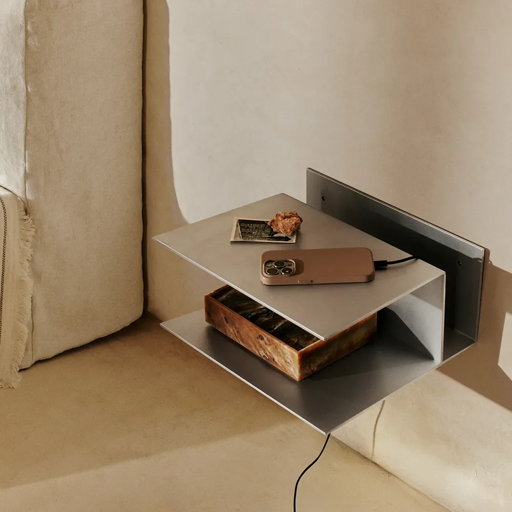 Lager Bedside Table - Aluminium