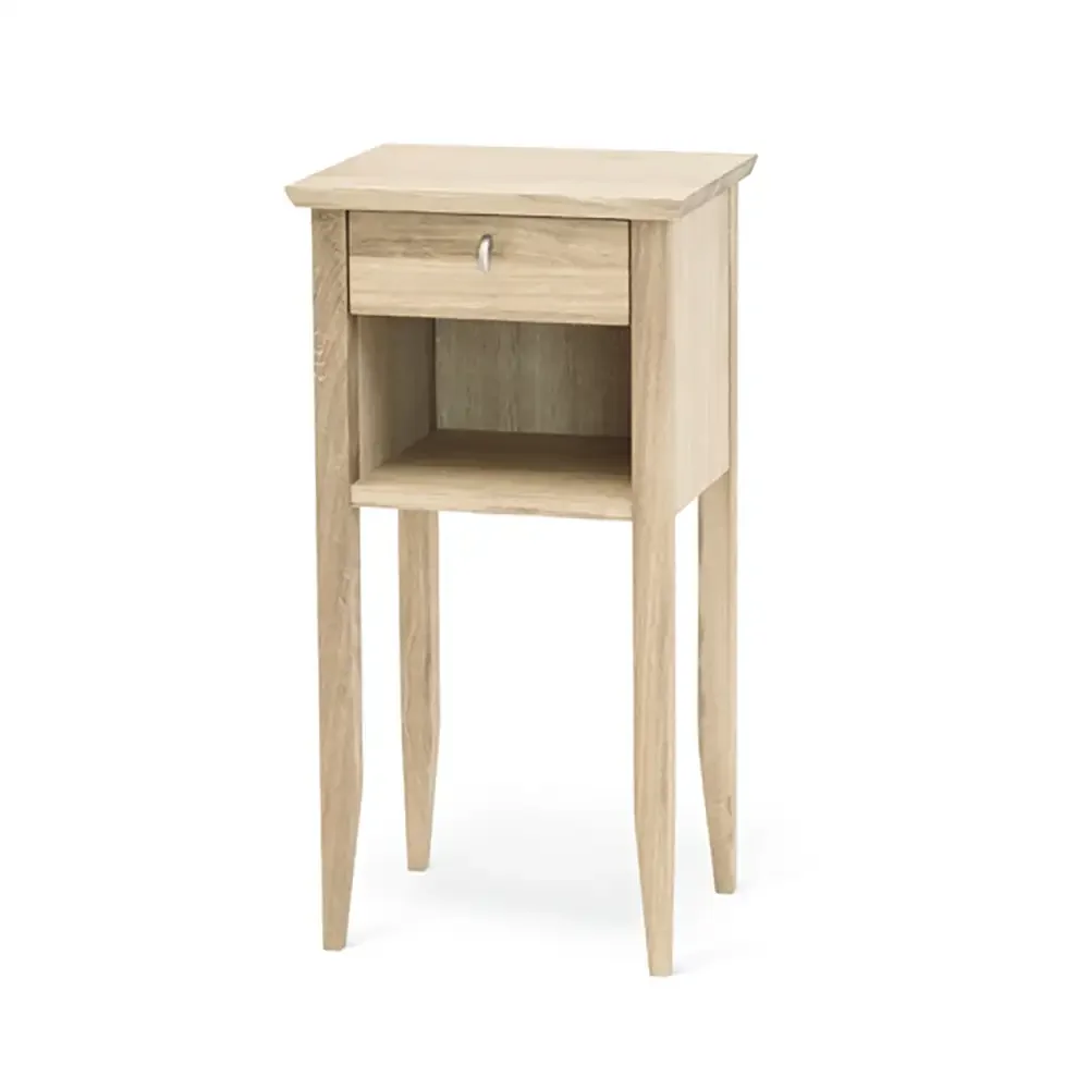 EKLIDEN Bedside table with drawer white oiled oak Torkelson