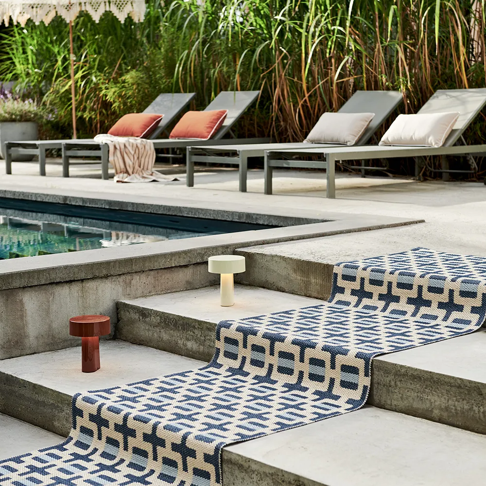 Tom rug Ocean Blue/Cream/Blue Fog 70 x 240 cm