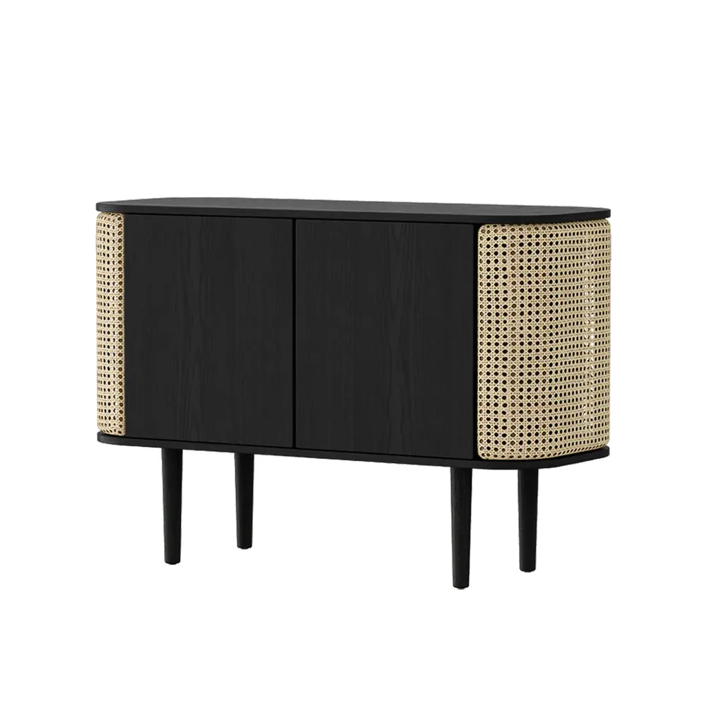  Treasures 2-door cabinet Black Oak/Venetian Cane