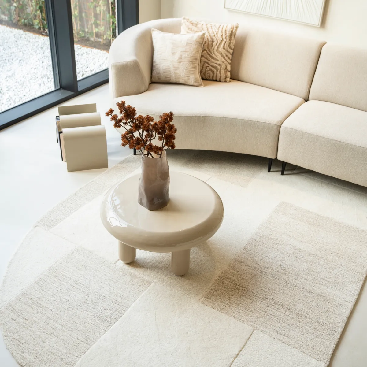 Wool Rug Contour Off-White 290x190 cm