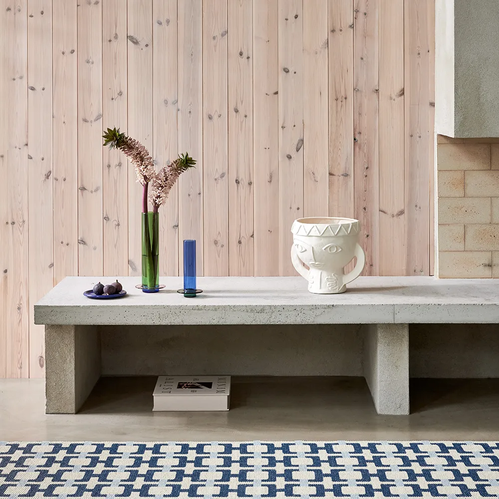 Tom rug Ocean Blue/Cream/Blue Fog 70 x 300 cm