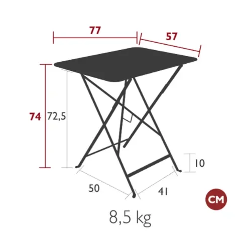 Bistro table 57x77 cm Acapulco blue