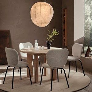 Rico Chair Black Soft Bouclé - Off-white/Sand