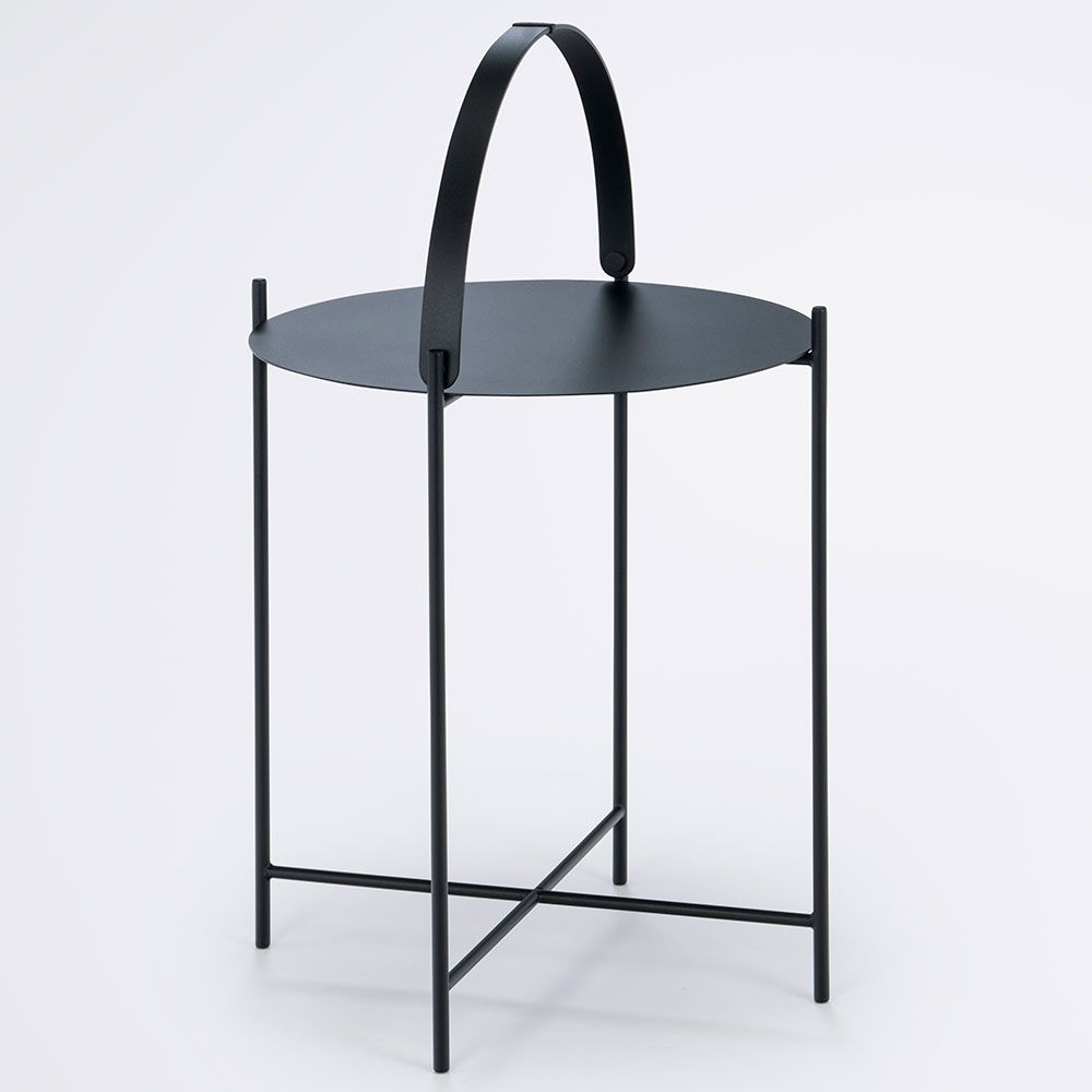 Edge side table 46 cm black steel