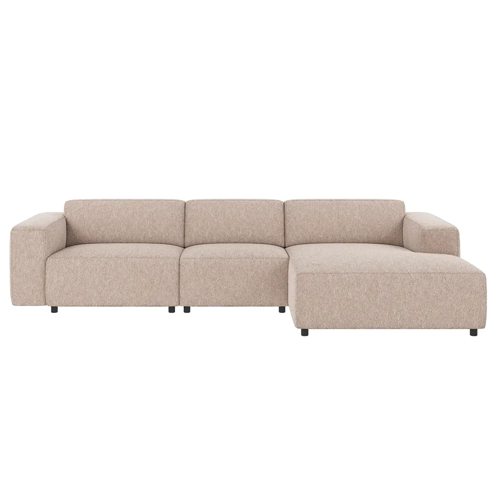 Willard sofa 4-seater sofa chaise longue right fabric Alice light beige