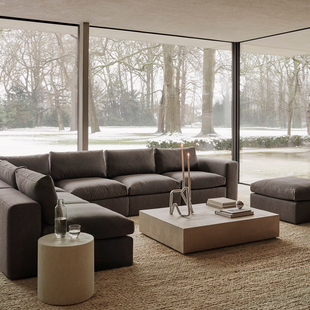 Mellow Footstool - Granite 80 x 80 x 41 cm