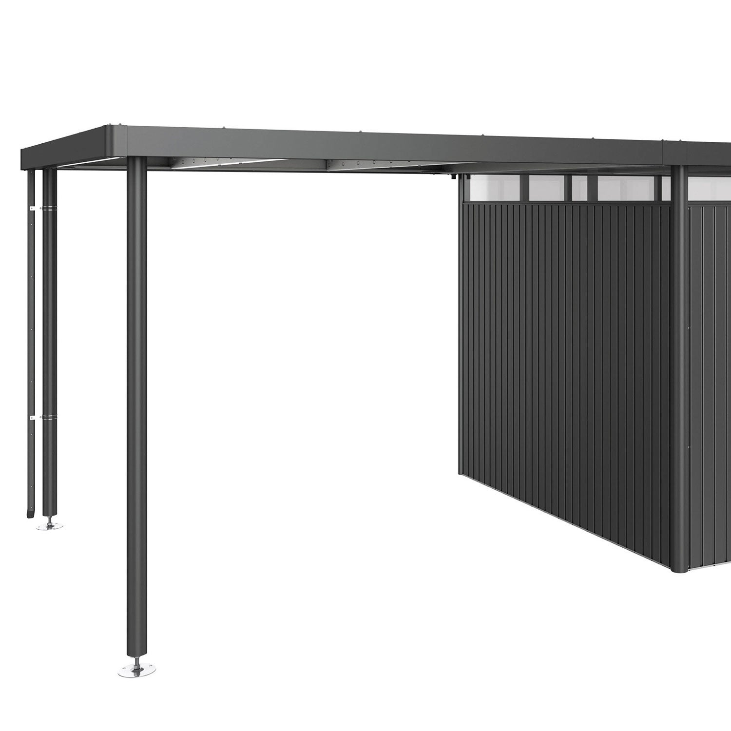 Highline side roof Garden shed size h4 metallic dark grey Biohort