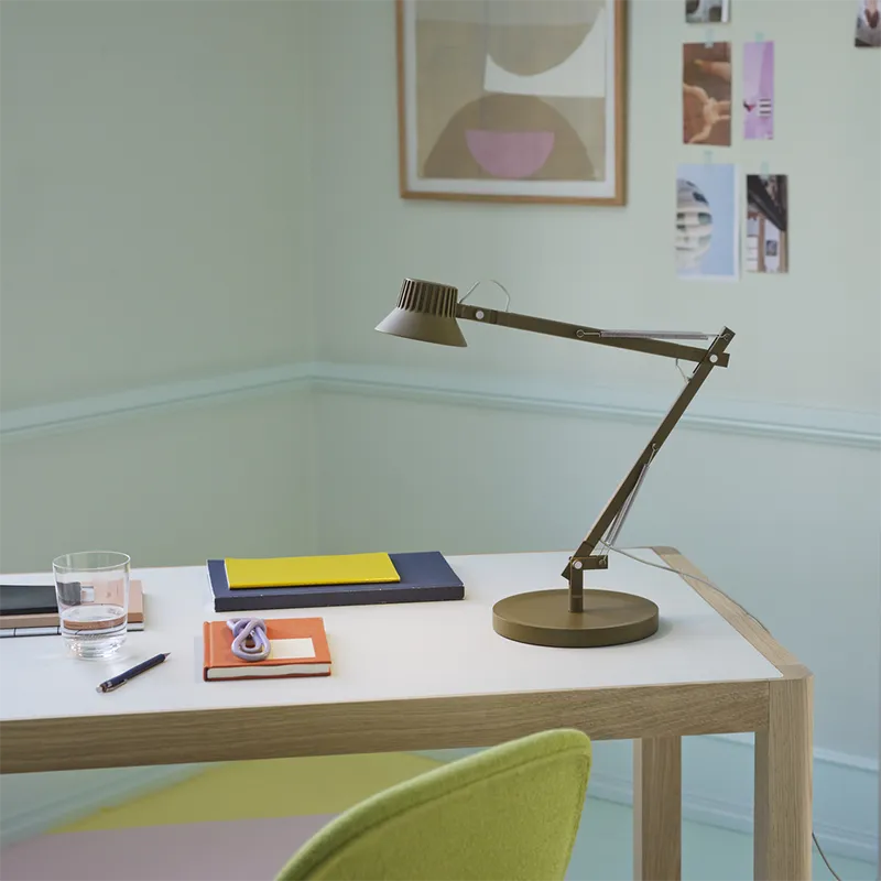 Workshop Table 65x130 cm - Warm Grey Linoleum Oak