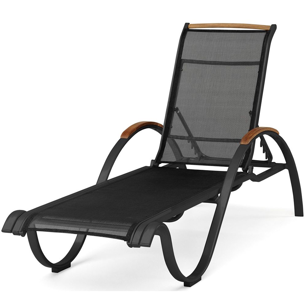 Nydala Sunbed Black / Black Teak 