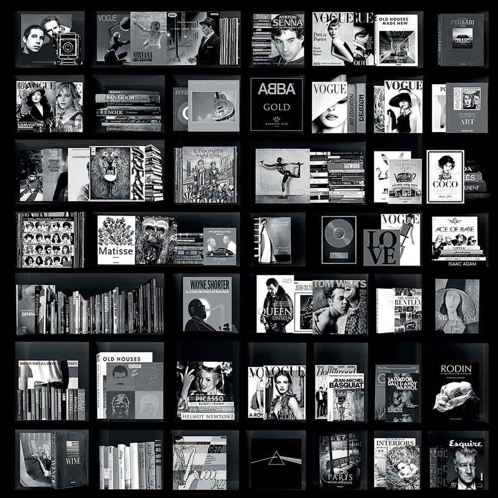 Wall decoration Book Case Music Black 100X100 Cm