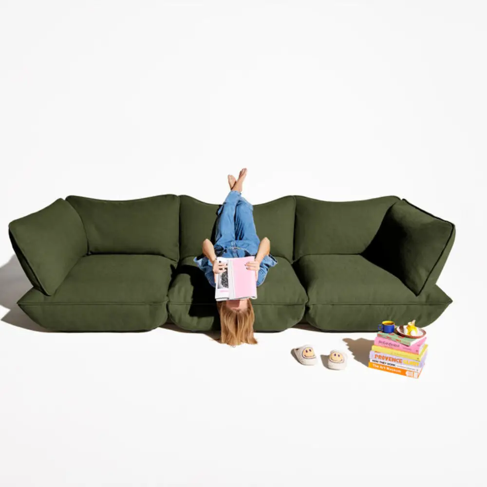 sumo seat boucle recycled leaf green