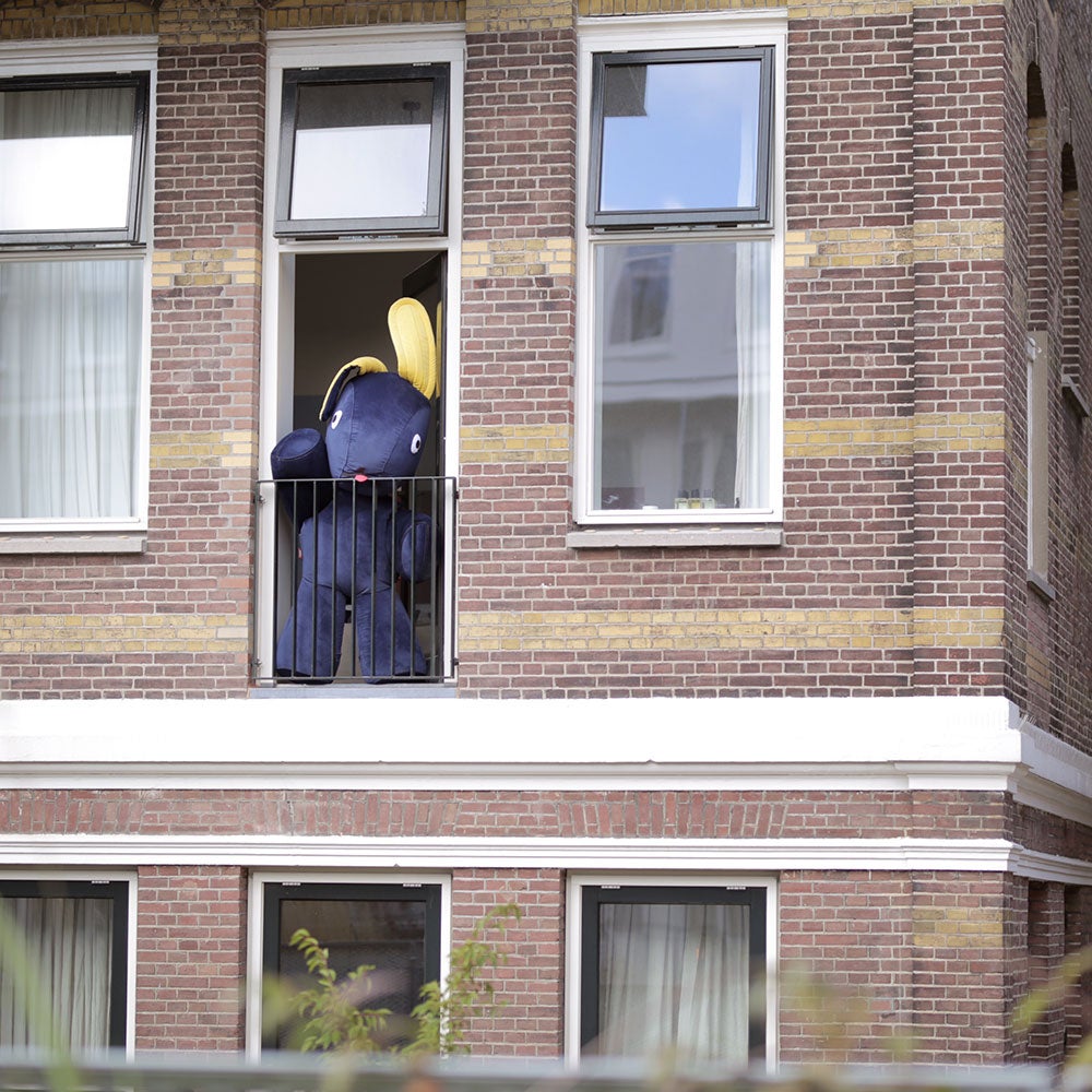 Co9 xs velvet recycled stuffed rabbit petrol