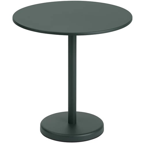 Linear Steel Café Table Ø70 cm Dark Green 