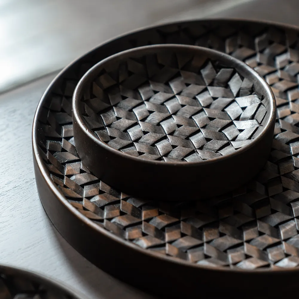 Tampa tray dark brown mahogany-Set of 3