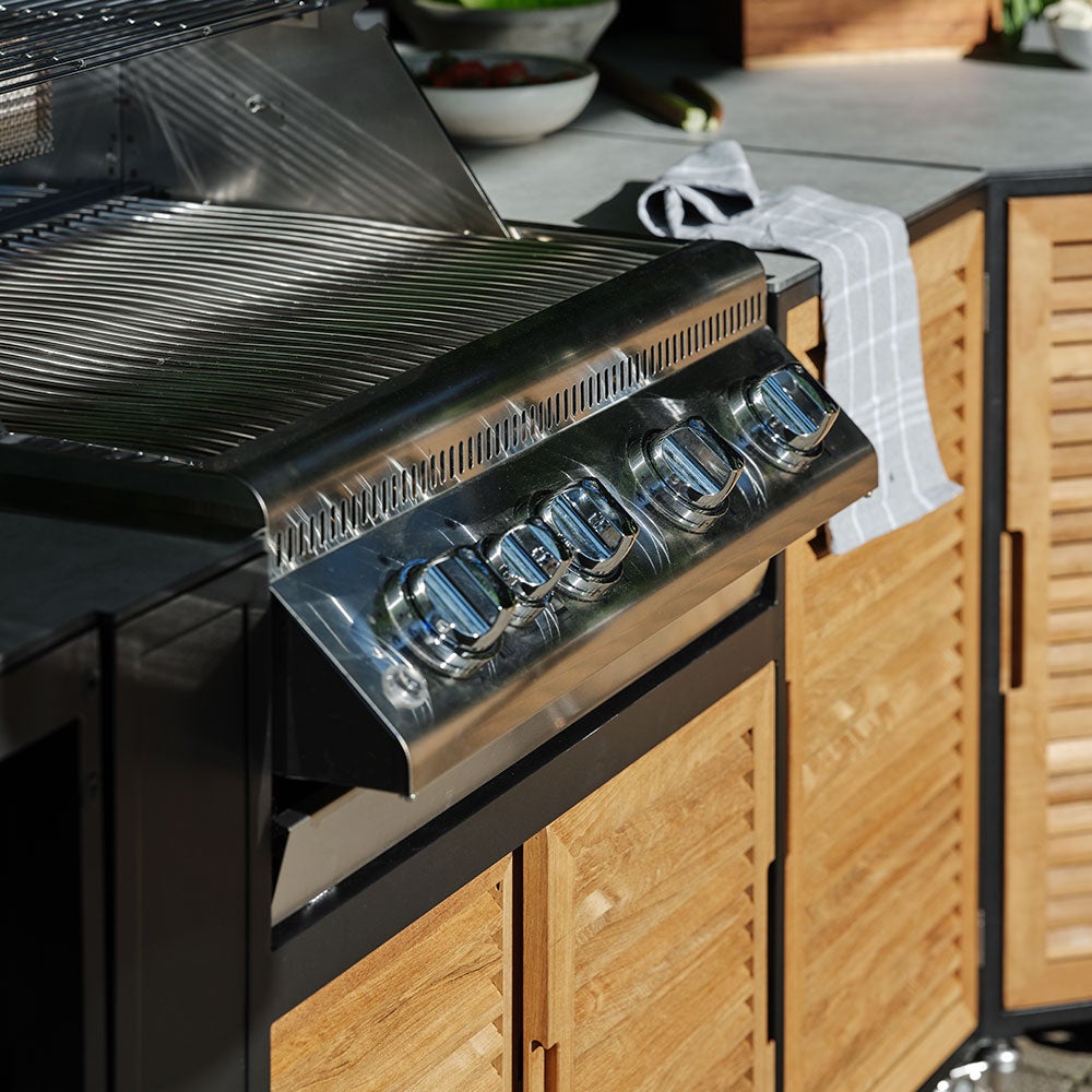Fornax outdoor kitchen black/teak