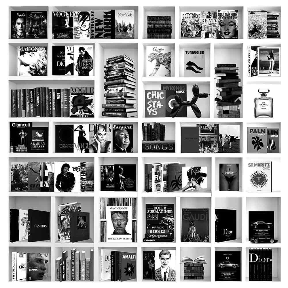 Wall decoration Book Case Fashion White 100X100 Cm