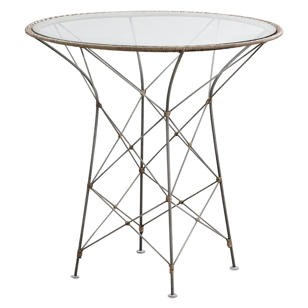  Funky cafe table with glass hazelnut 