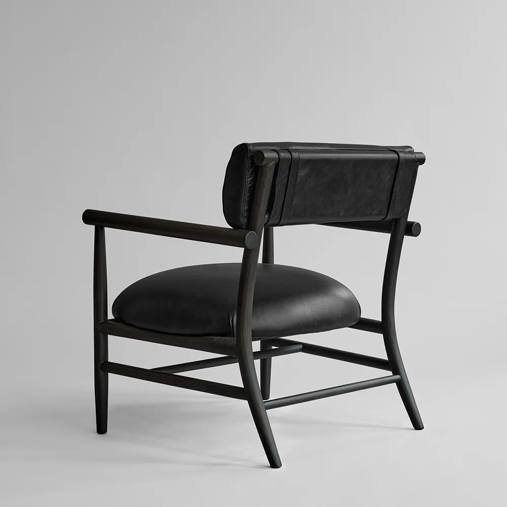 Nama Lounge Chair - Aniline leather black
