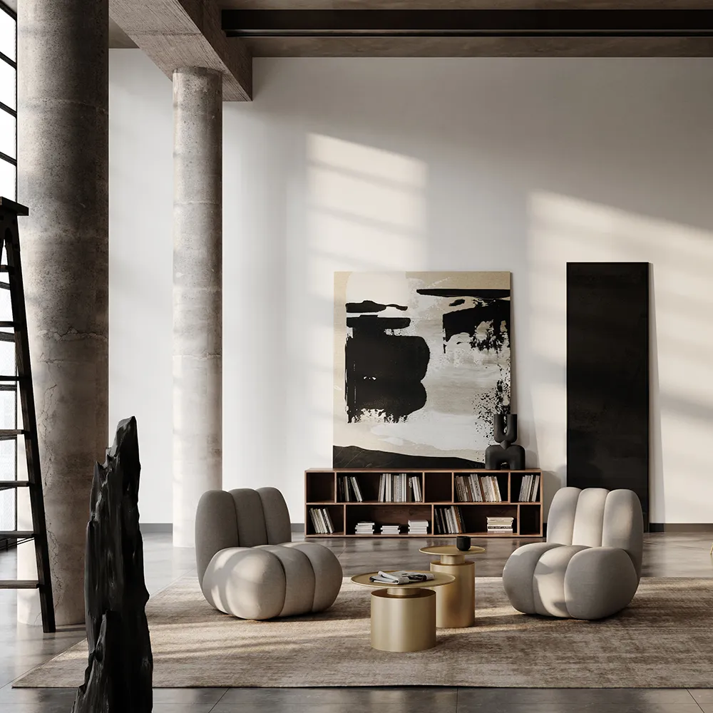 Pillar Table, Low - Brass