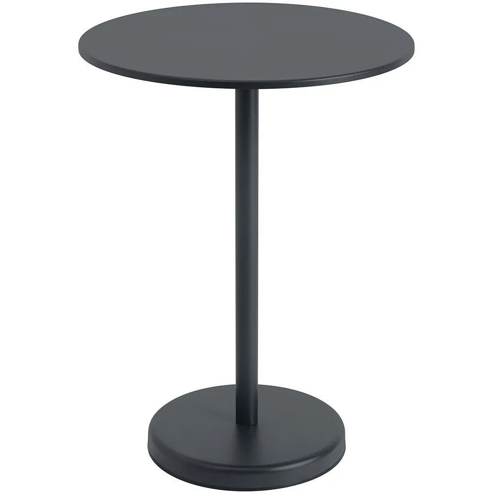 Linear Steel Bar table Ø70 h: 95 cm Anthracite Black 
