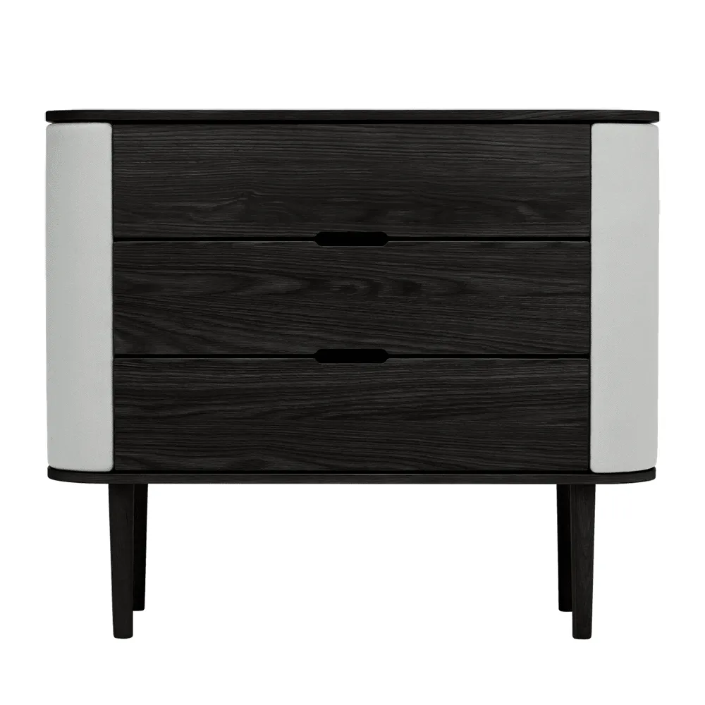 Treasures Chest of Drawers Black Oak/Sterling
