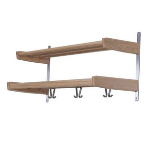 Meja Hat rack 90 cm 2 shelves White oiled Oak
