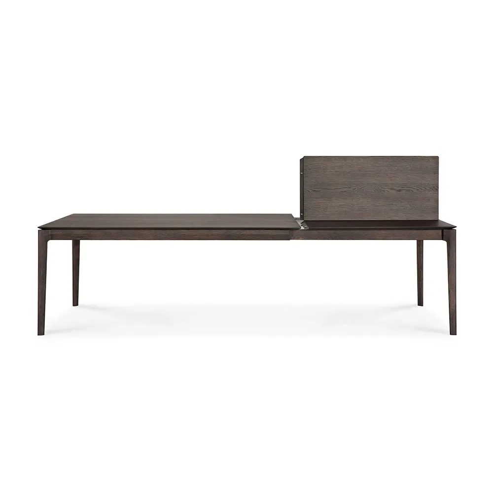 Bok Dining table 100x180-280 cm Brown varnished oak