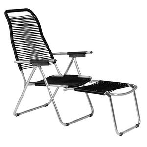 Spaghetti sun lounger black aluminium
