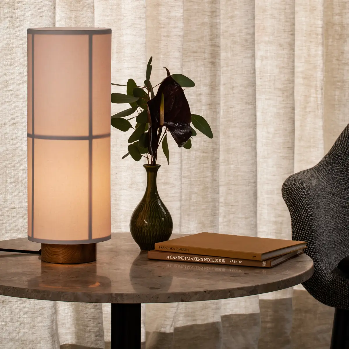 Hashira Table Lamp Linen Raw