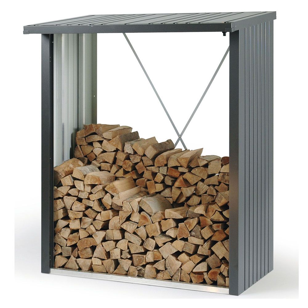 Woodstock wood storage 150 cm dark grey Biohort
