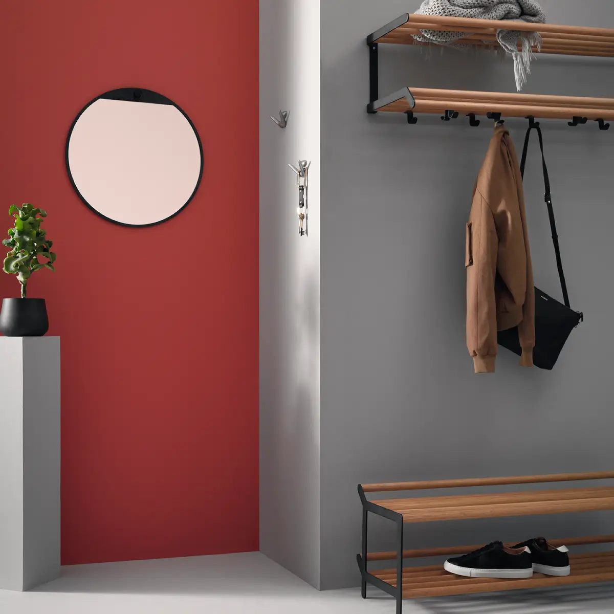 Tamburin Shoe shelf 100 cm Oak Black