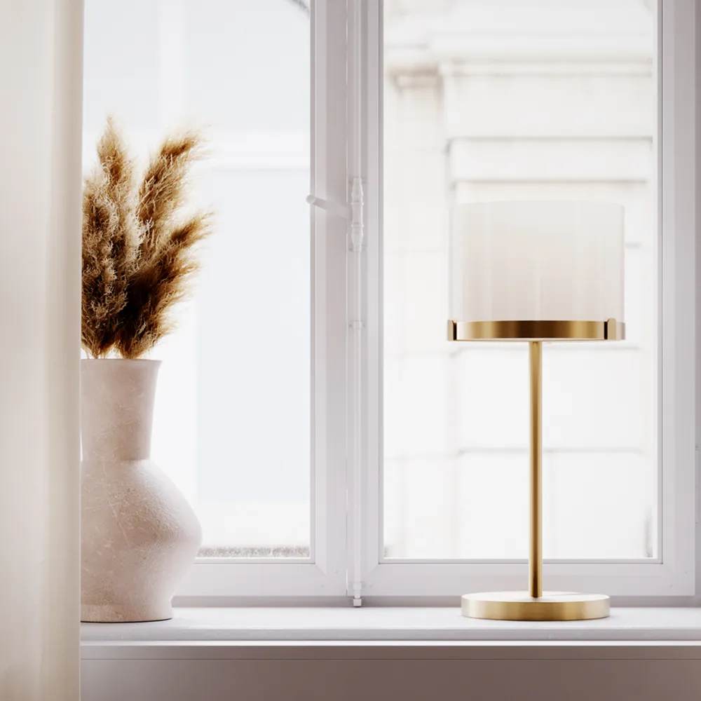 Marcel table lamp brass/white