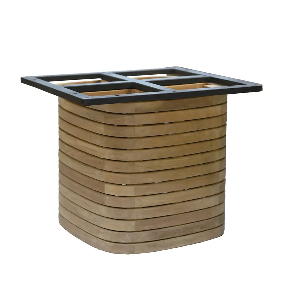 Mellow matbordframe kvadratisk f/bordsskiva 144x144 cm Teak