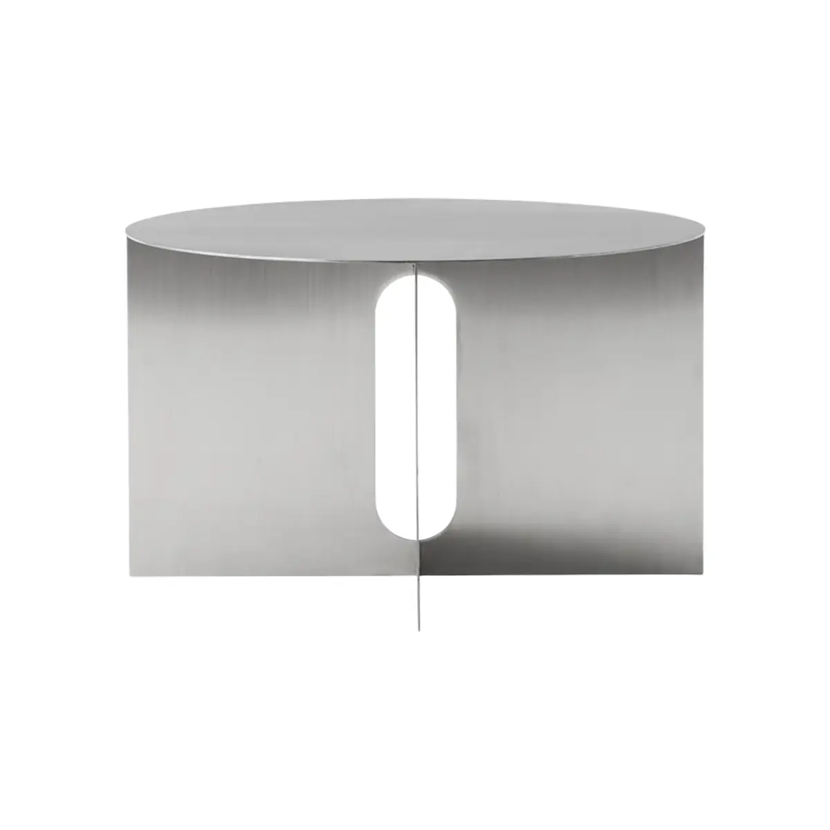 Androgyne Side table/base brushed steel - Ø63 cm