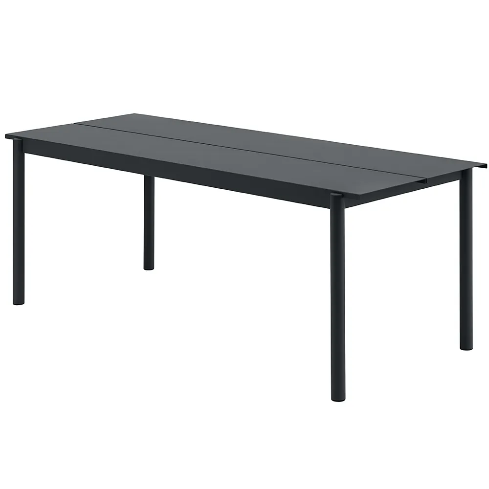 Linear Steel Dining table 200X75 cm Anthracite Black 
