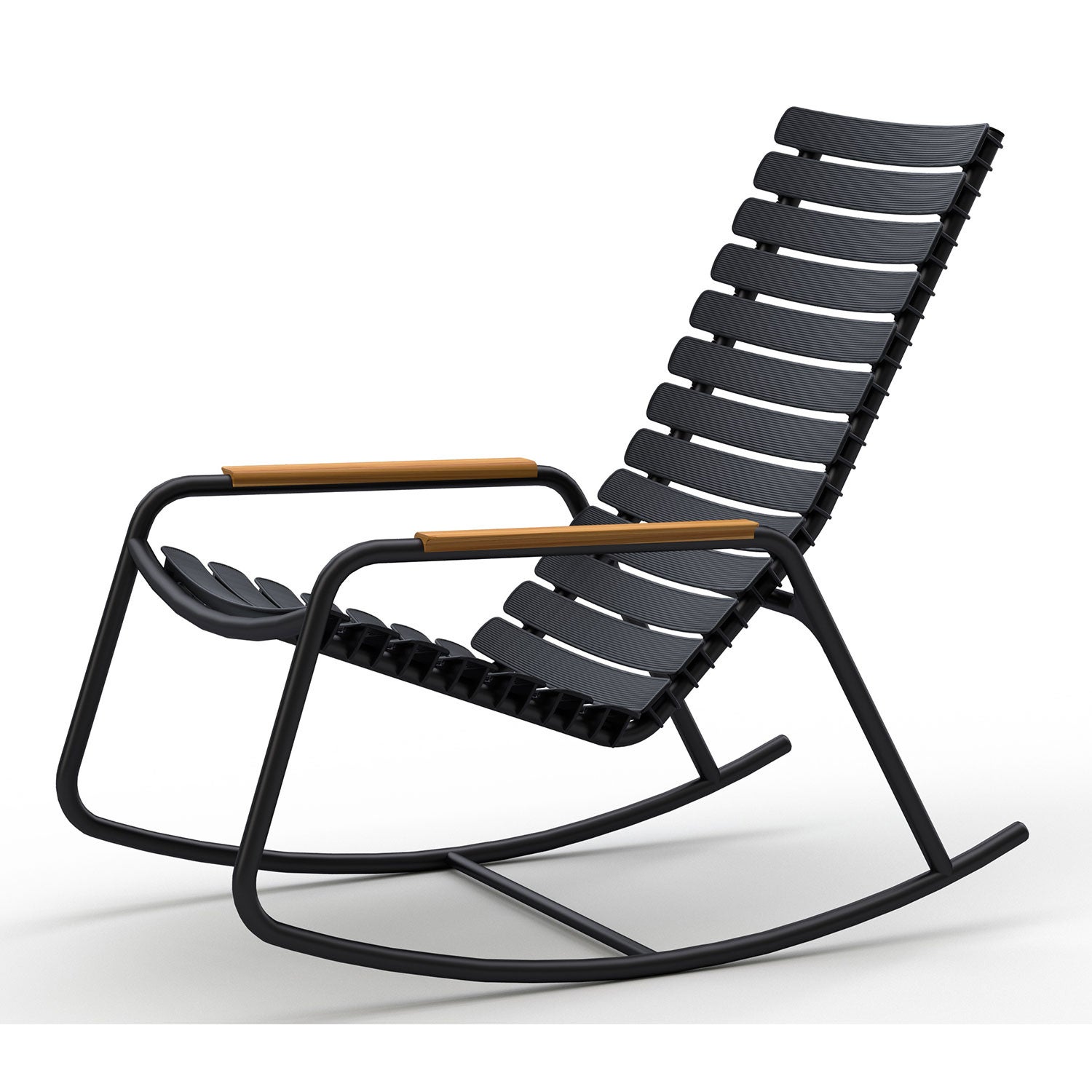 Reclips rocking chair black aluminium bamboo