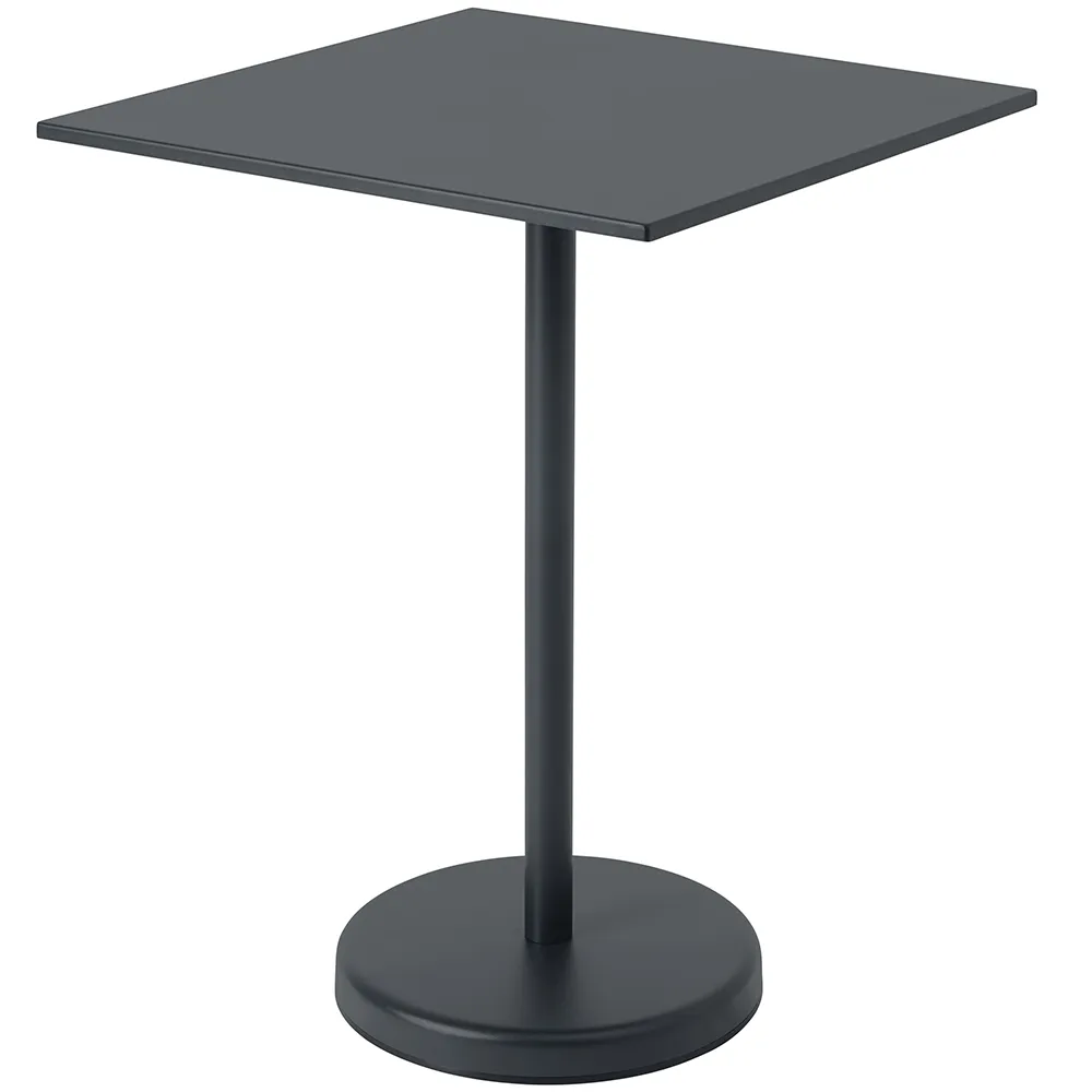Linear Steel Bar table 70x70 h: 95 cm Anthracite Black 