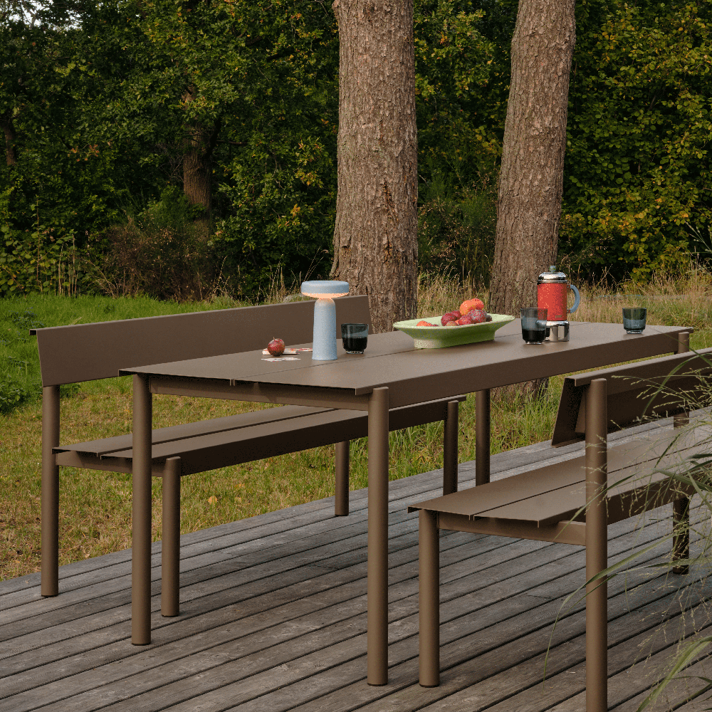Linear Steel Dining table 200X75 cm Taupe