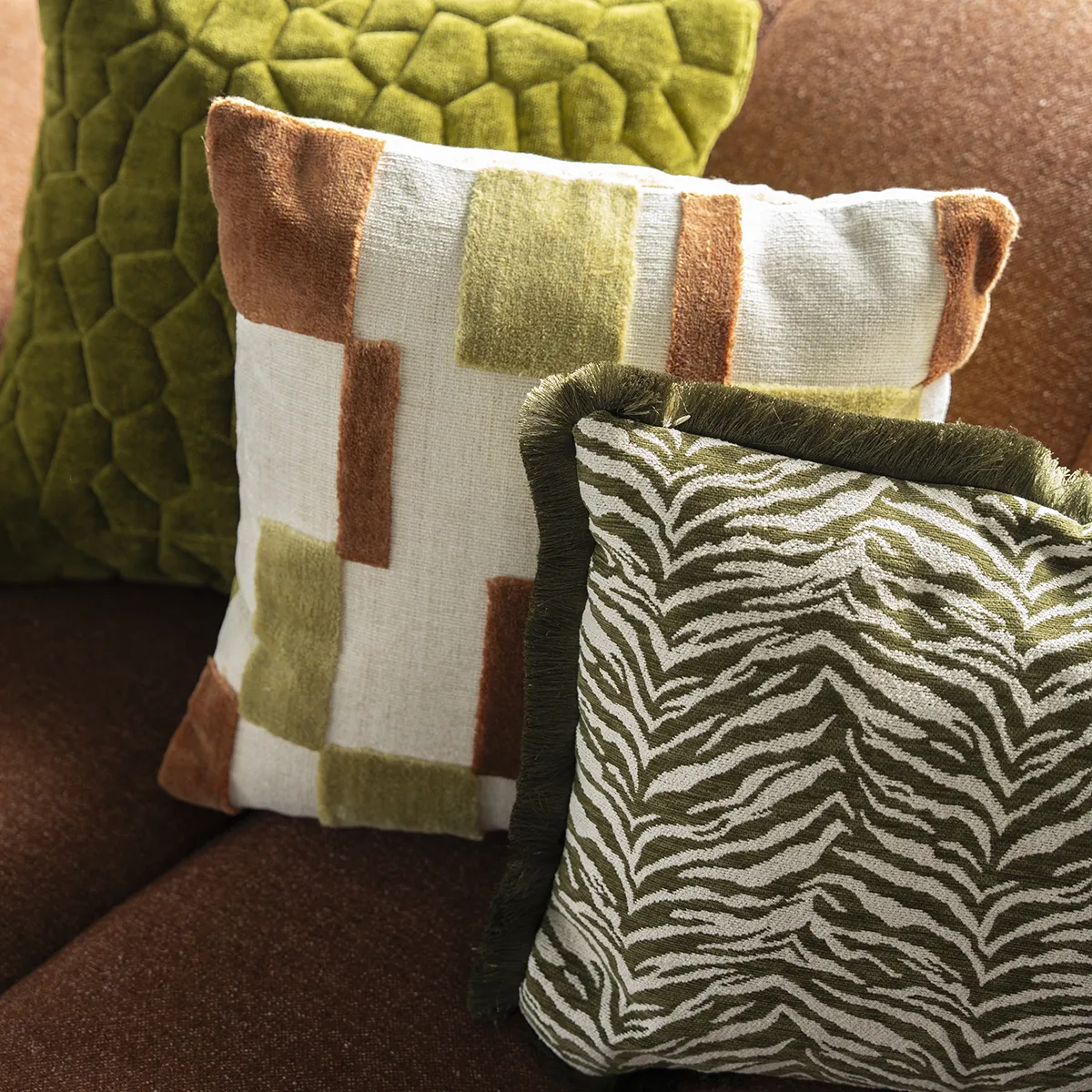 Decorative Cushion Stitch Green 45x45 cm