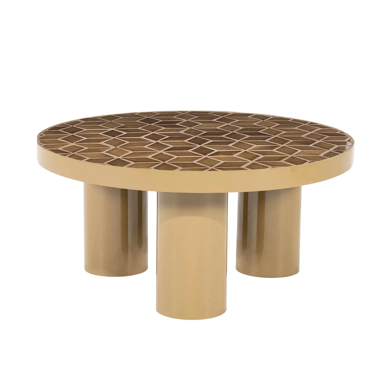 Coffee Table Patterna with Mosaic Tabletop Brown