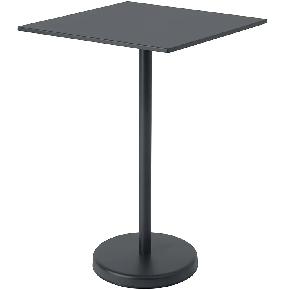 Linear Steel Bar table 70x70 cm Anthracite Black 