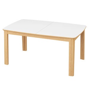 SM107 Dining table 101x160-316-368 cm Natural oiled oak - White laminate