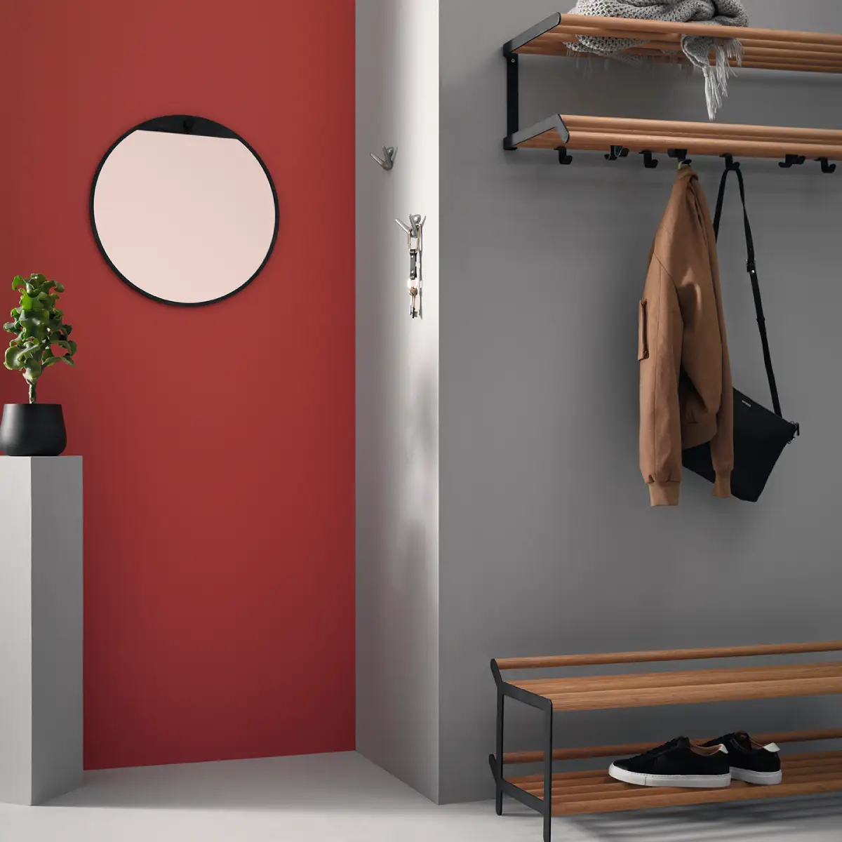 Tamburin Hat shelf 100 cm Oak Black