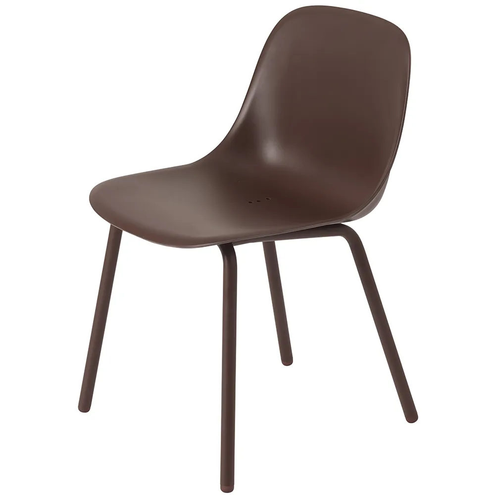 Fiber Outdoor Dining Chair Brown Red 