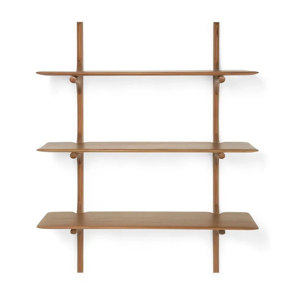PI Wall shelf Mahogany 3 shelves