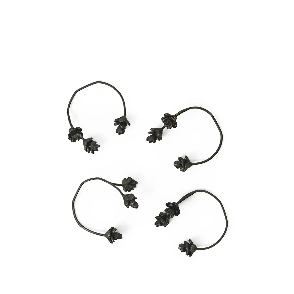 Napkin Rings in Brass Forest Black Set of 4