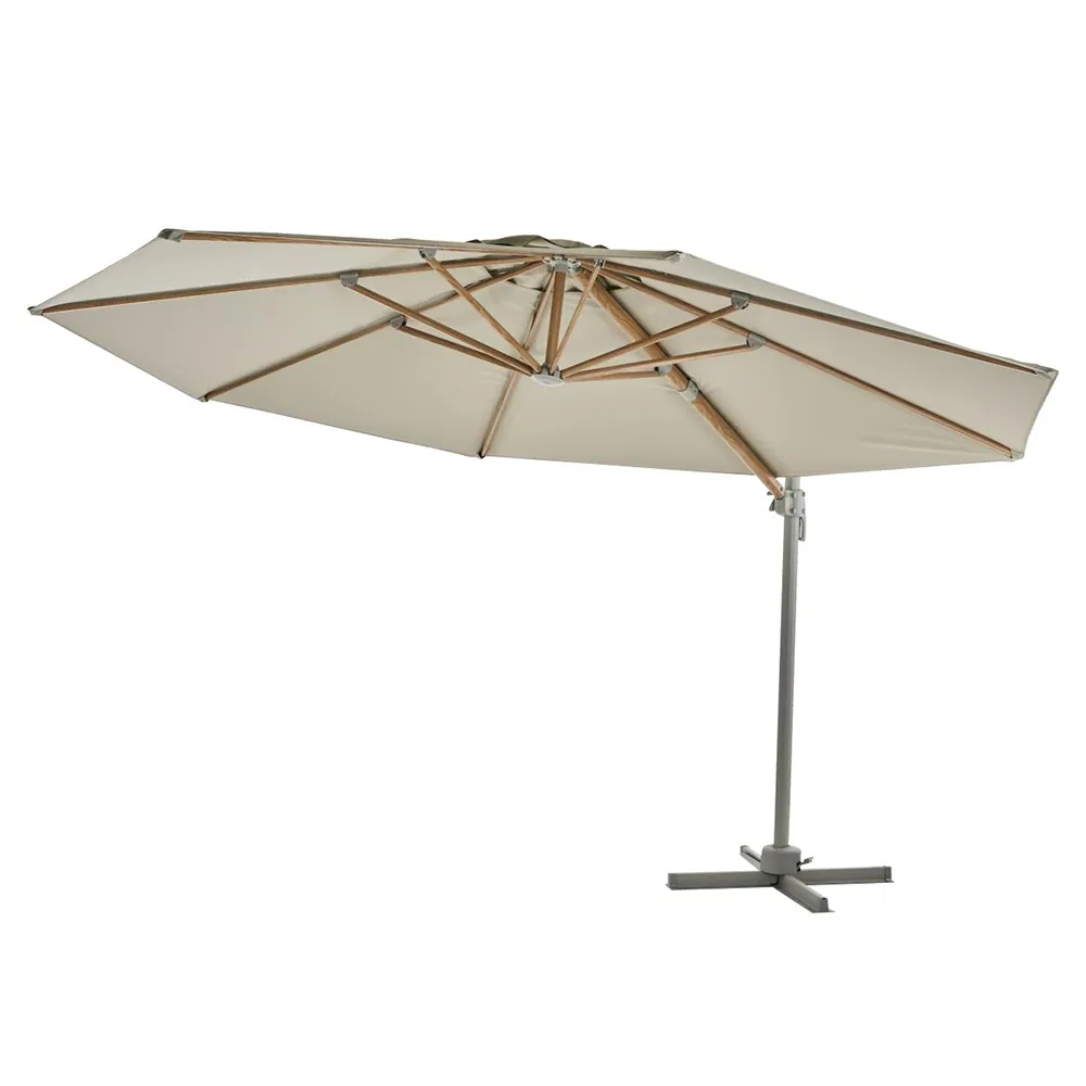 Luzzi hanging parasol Ø350 cm Light grey/khaki