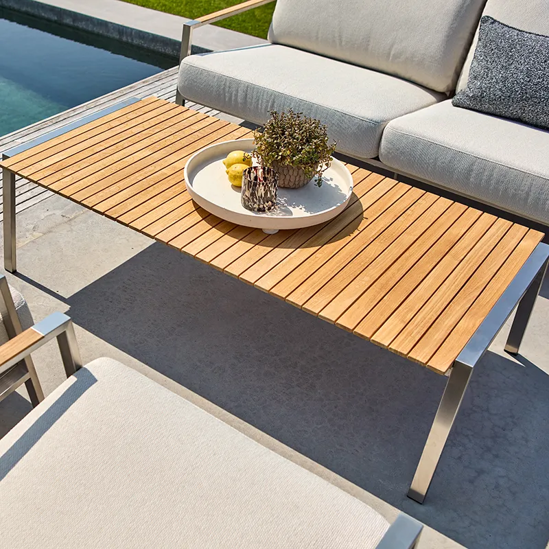 Naos coffee table 75x140 cm teak/stainless steel